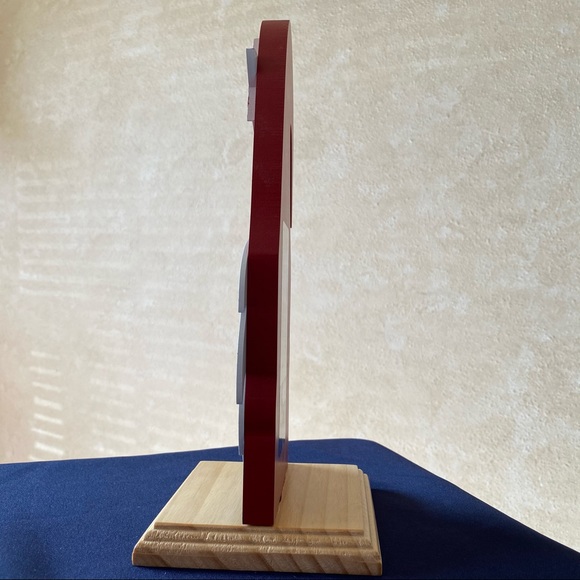 Rae Dunn RED WHITE & BLUE American Flag Star Patriotic Wood Gnome Decor NEW!! - Picture 5 of 9